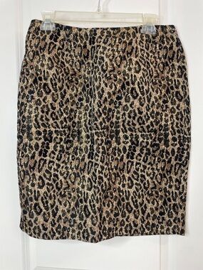 Sunny Leigh Leopard-Print Pencil Skirt in Brown and Black